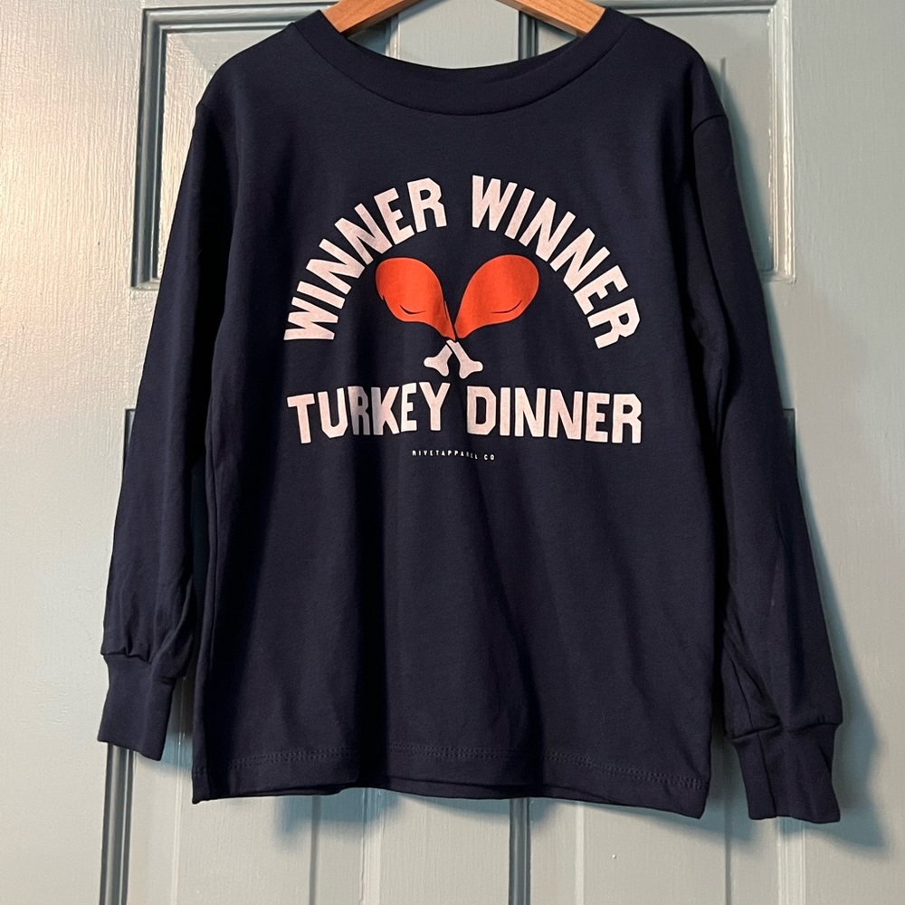 “Winner Winner Turkey Dinner” long sleeve tee sizes 2T, 3T, 4T NWT